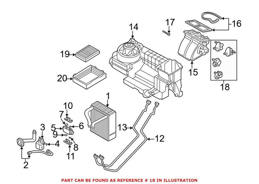 BMW HVAC Air Inlet Door Actuator - Rear 64116935075